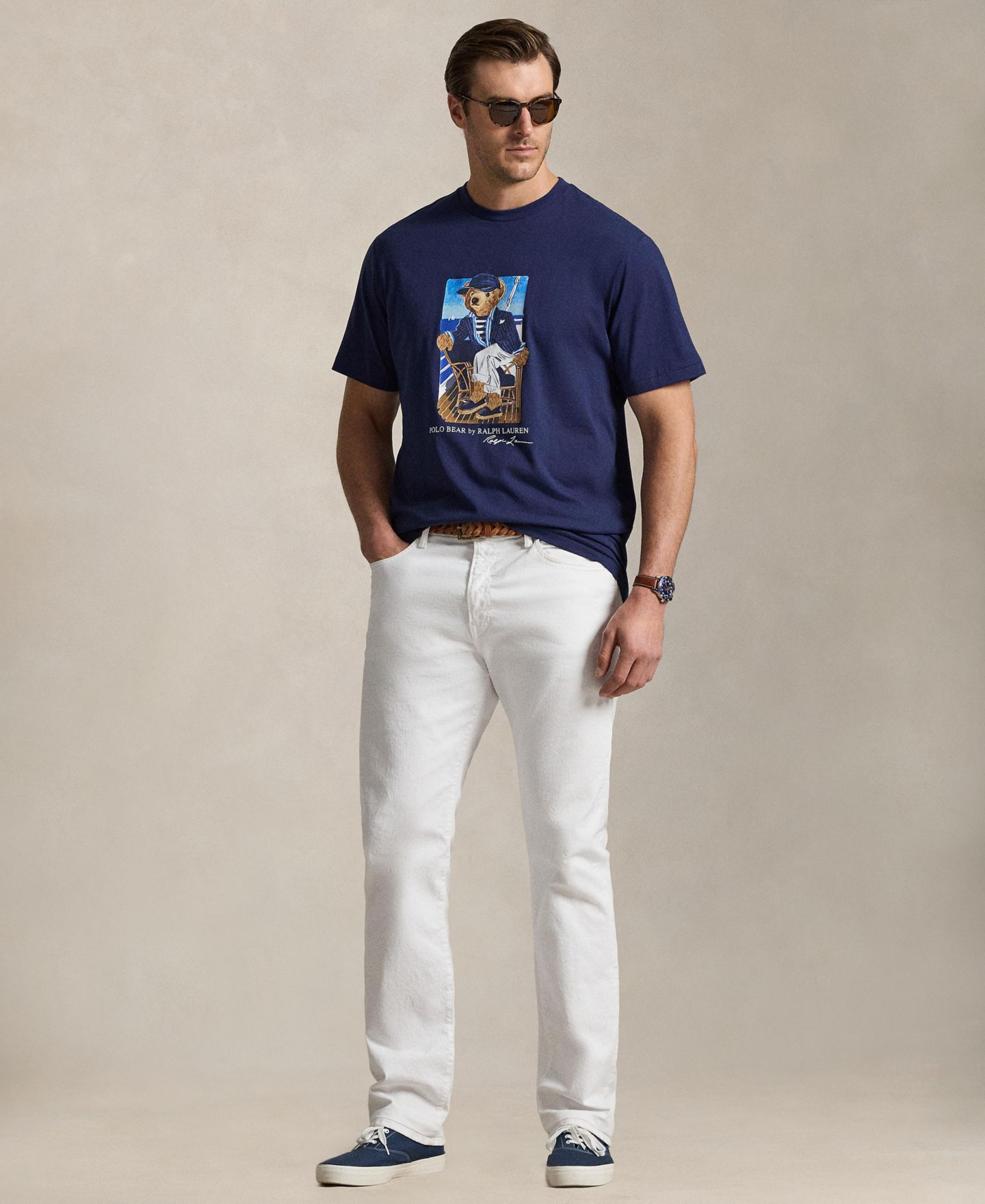Мужская футболка Polo Ralph Lauren Big & Tall Classic-Fit Polo Bear Jersey T-Shirt, цвет: Тёмно-синий — фото 2