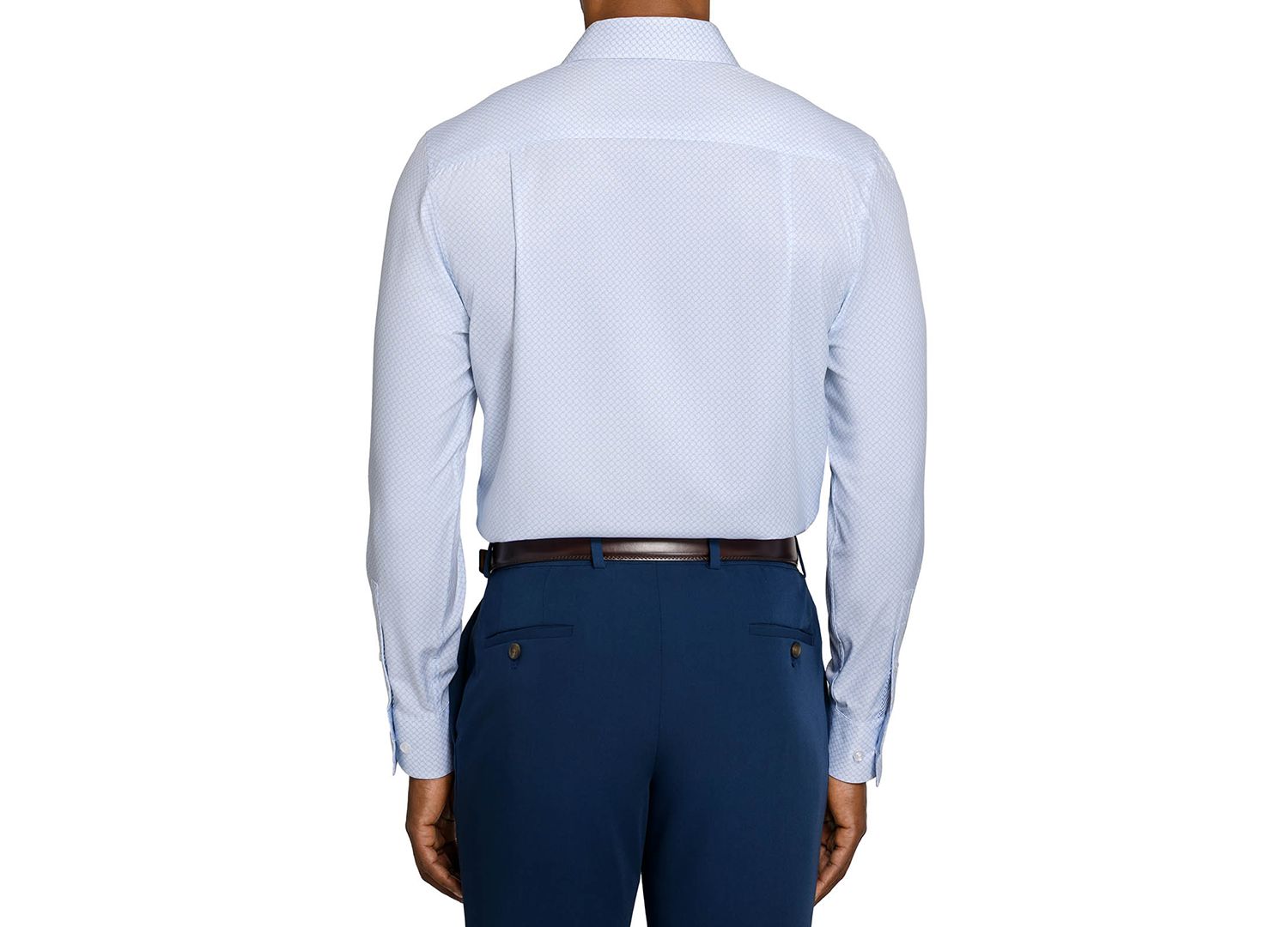 Men's Spread Collar Slim-Fit Performance Stretch Comfort Dress Shirt