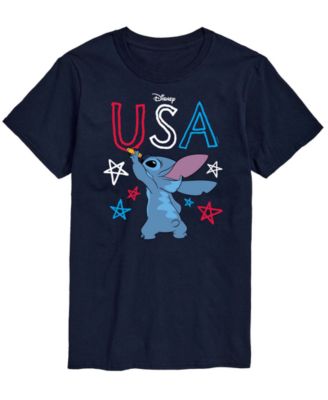 Men's Lilo USA Stitch Drawing Short-Sleeve Graphic T-Shirt