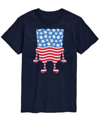 Men's SpongeBob SquarePants Silhouette Stars Stripes Short-Sleeve Graphic T-Shirt