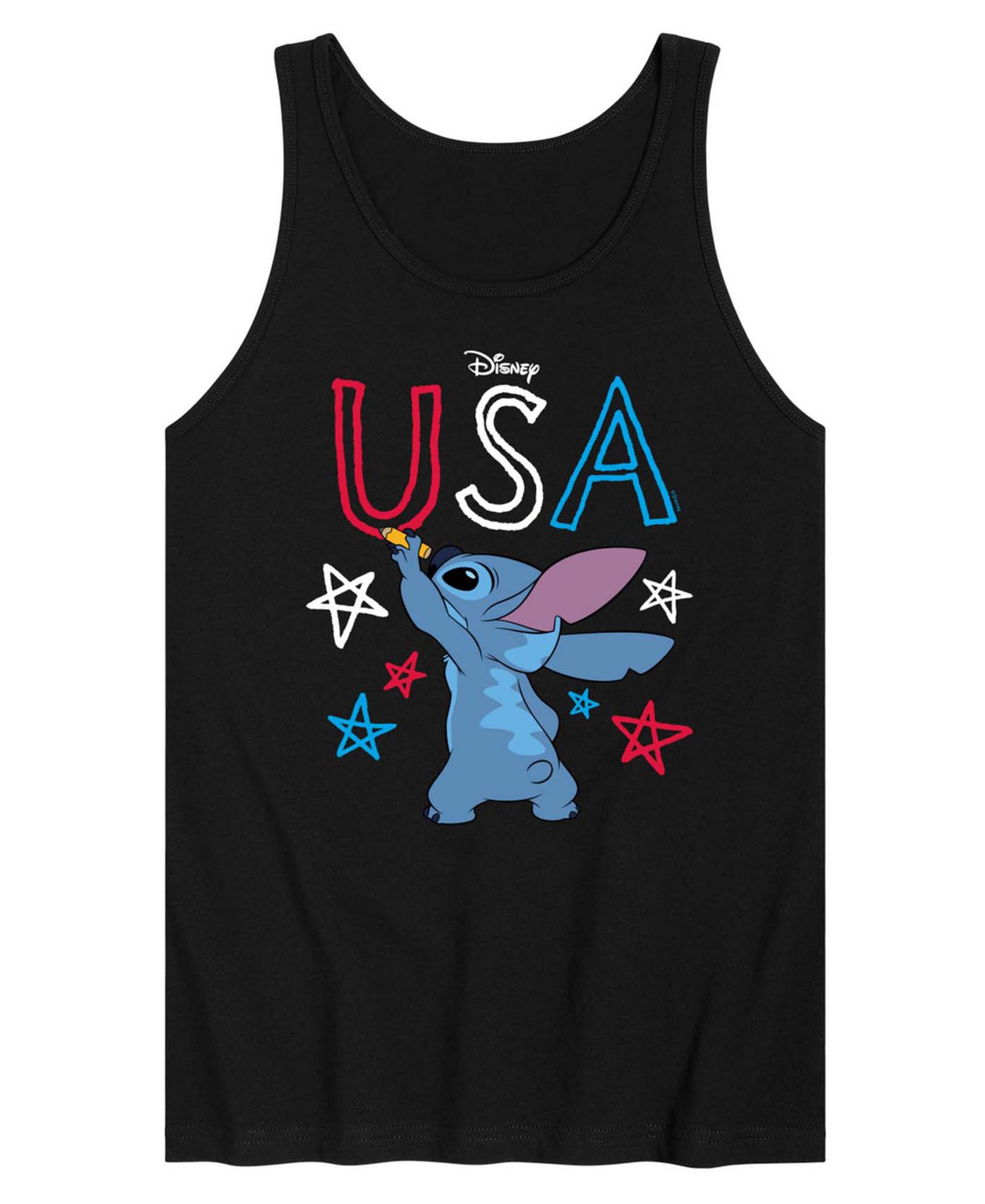 Men's Lilo USA Stitch Drawing Sleeveless Graphic Tank Top