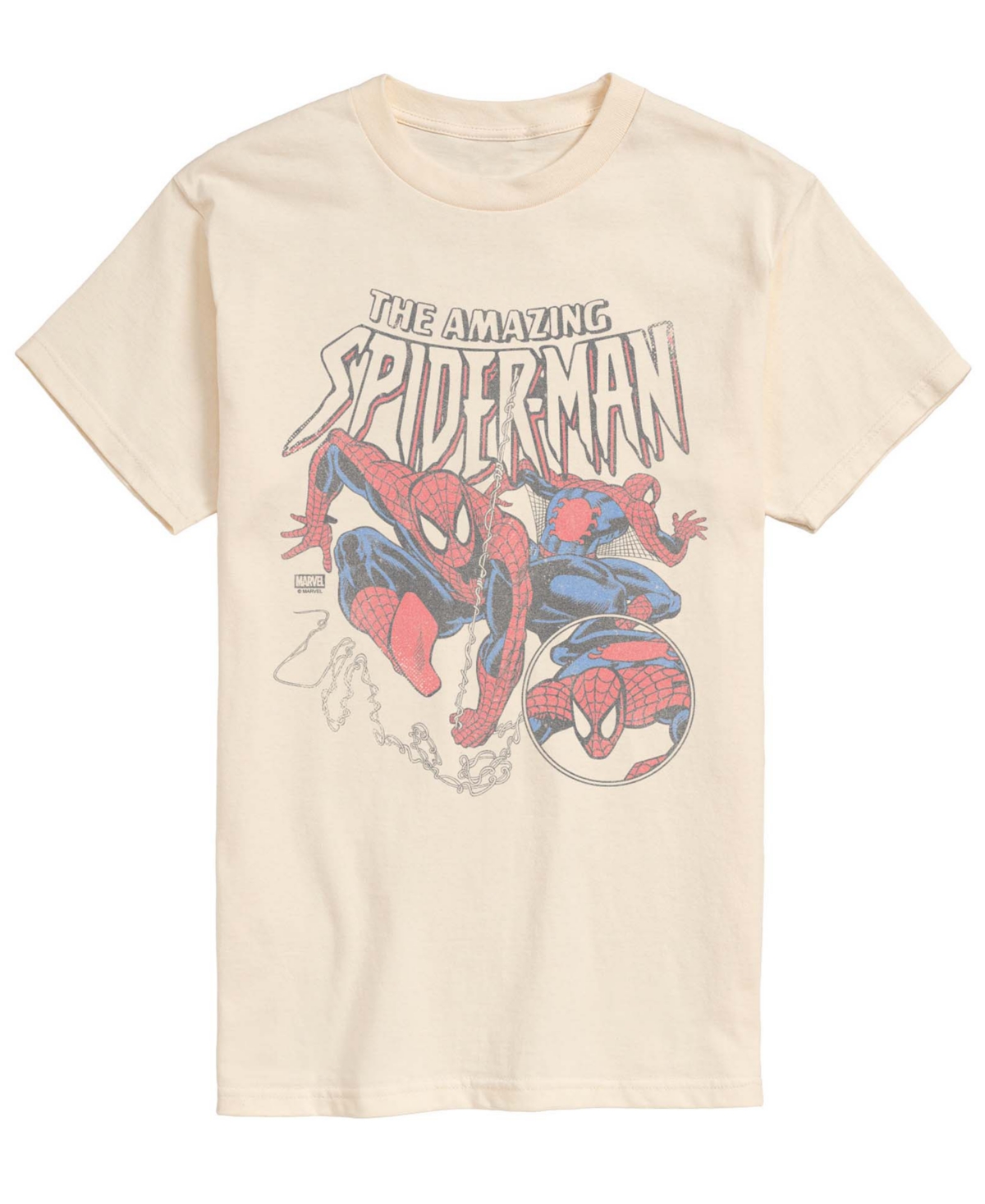 Hybrid Apparel Men's Marvel Spider-Man Web Collage T-Shirt in Cream - Size Medium