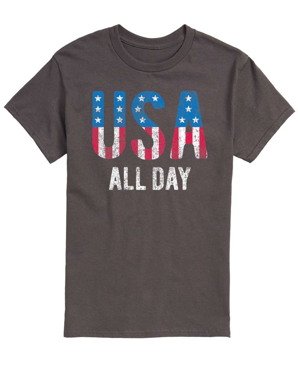 Airwaves Men's Usa All Day Flag Fill Short-Sleeve Graphic T-Shirts - Charcoal
