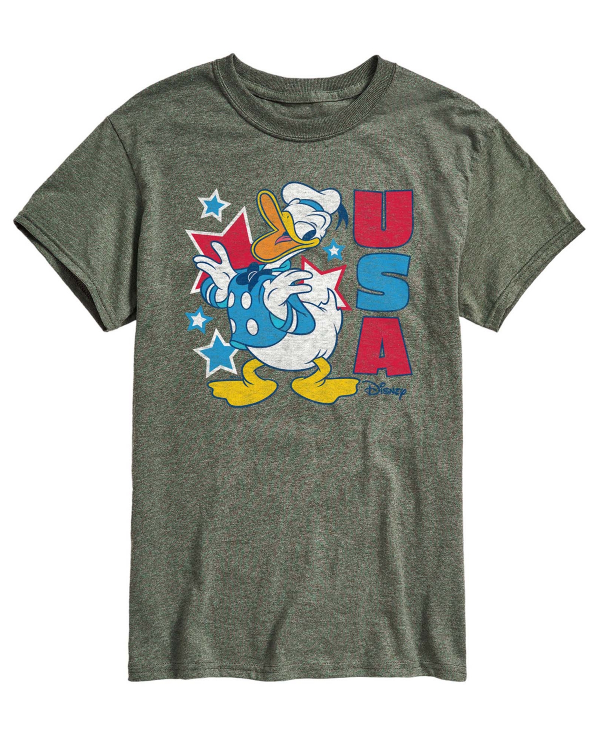 Airwaves Men's Disney Donald Usa Short-Sleeve Graphic T-Shirt - Heather Military Green
