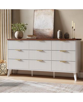 Fluted Dresser for Bedroom with 9 Deep Drawers