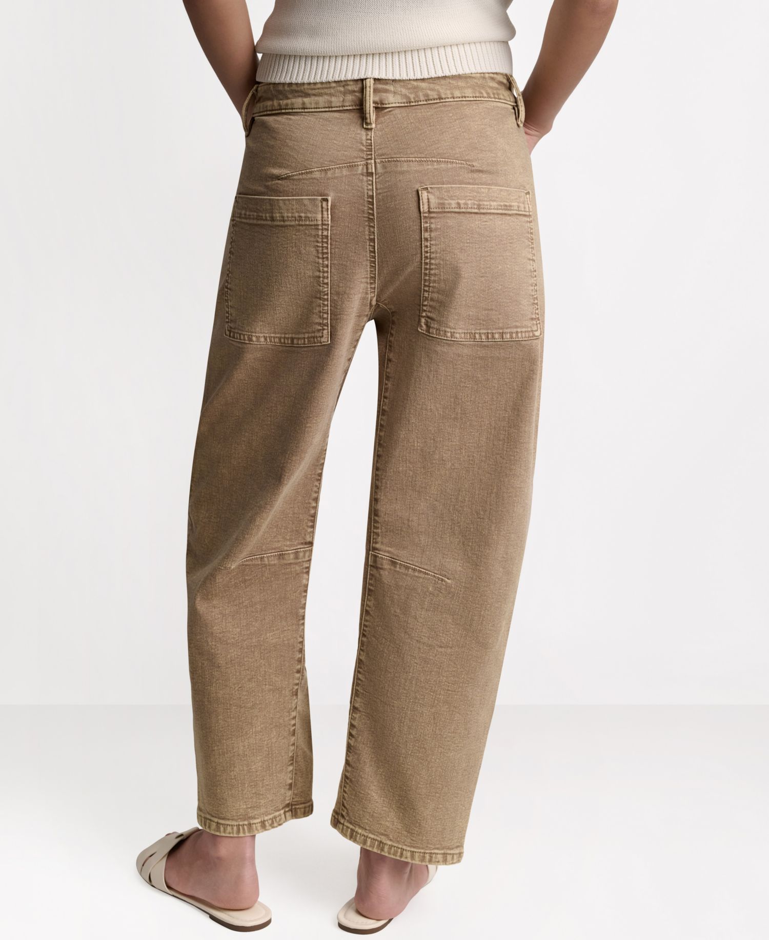 Women's Mid-Rise Barrel Leg Pants