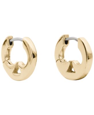 Gold-Tone Every Day Cutout Huggie Earrings