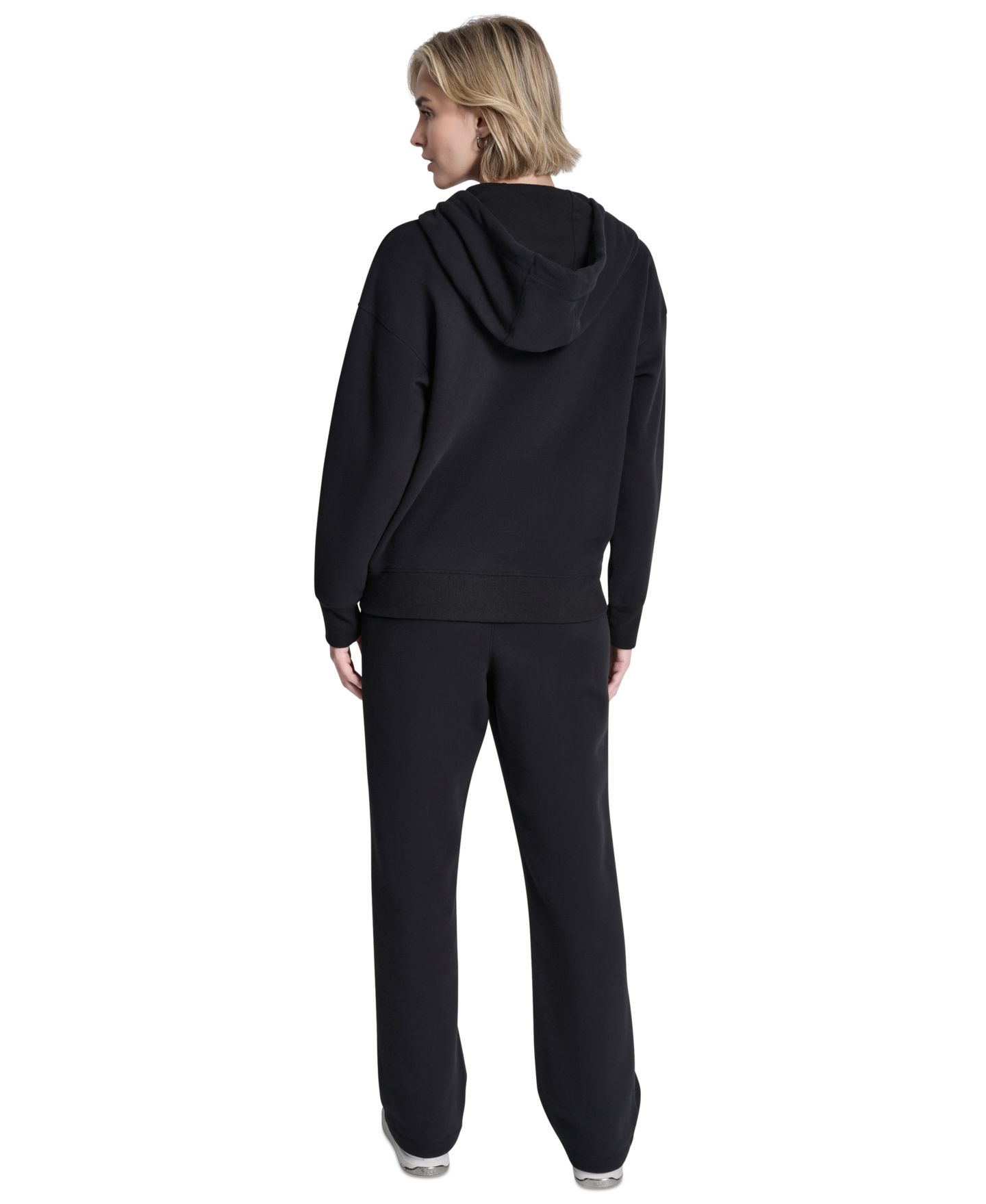 Женское худи DKNY Sport Metallic Bubble Logo Full-Zip, цвет: Чёрный — фото 6