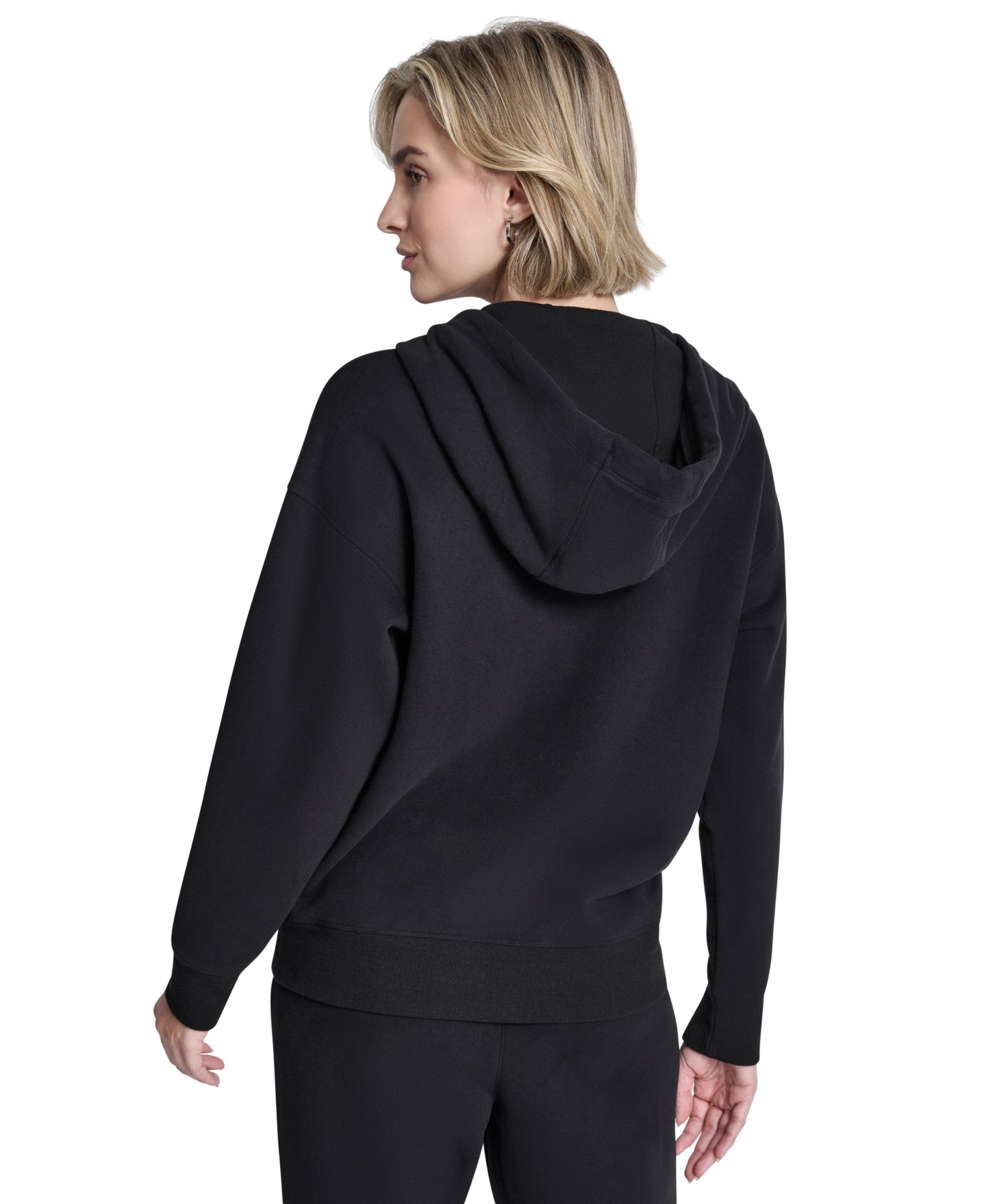 Женское худи DKNY Sport Metallic Bubble Logo Full-Zip, цвет: Чёрный — фото 5