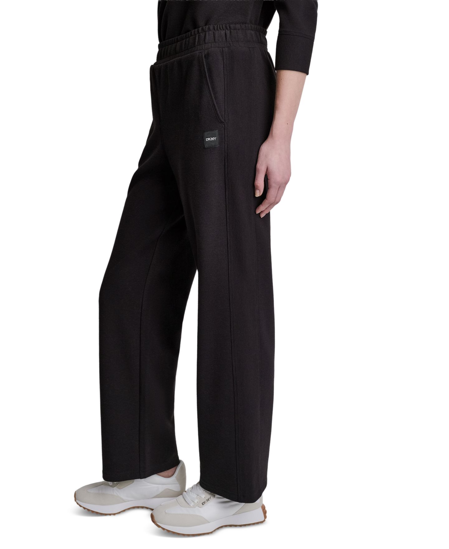 Женские брюки DKNY Sport High-Rise Track Pants, цвет: Чёрный — фото 2