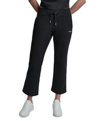 Women's Metallic Bubble Mid-Rise Crop Flare Pants
