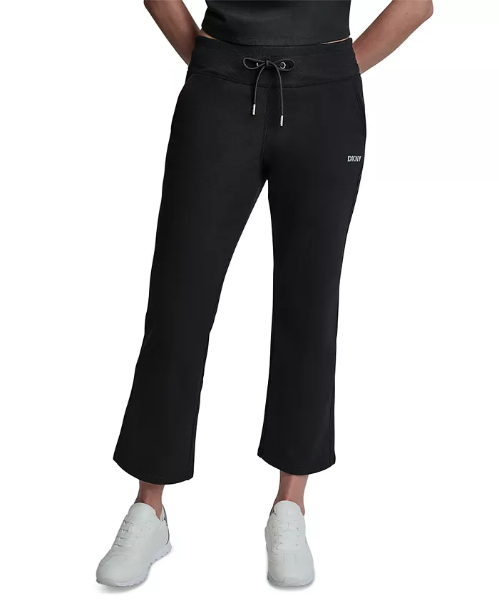 Women's Metallic Bubble Mid-Rise Crop Flare Pants