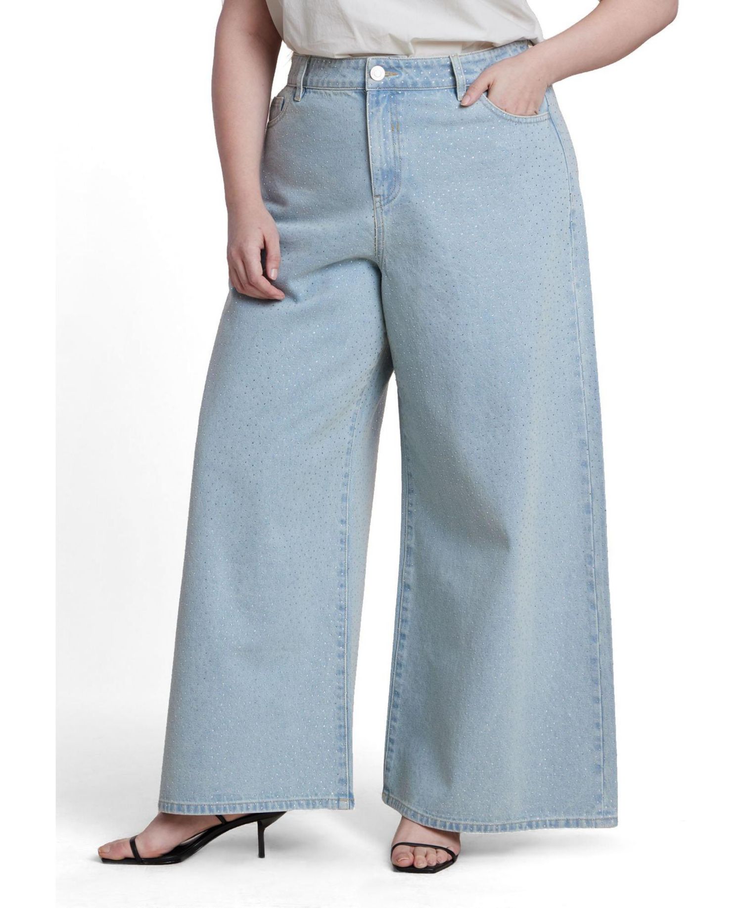 Women's Plus Size Embellished Rhinestone Jeans