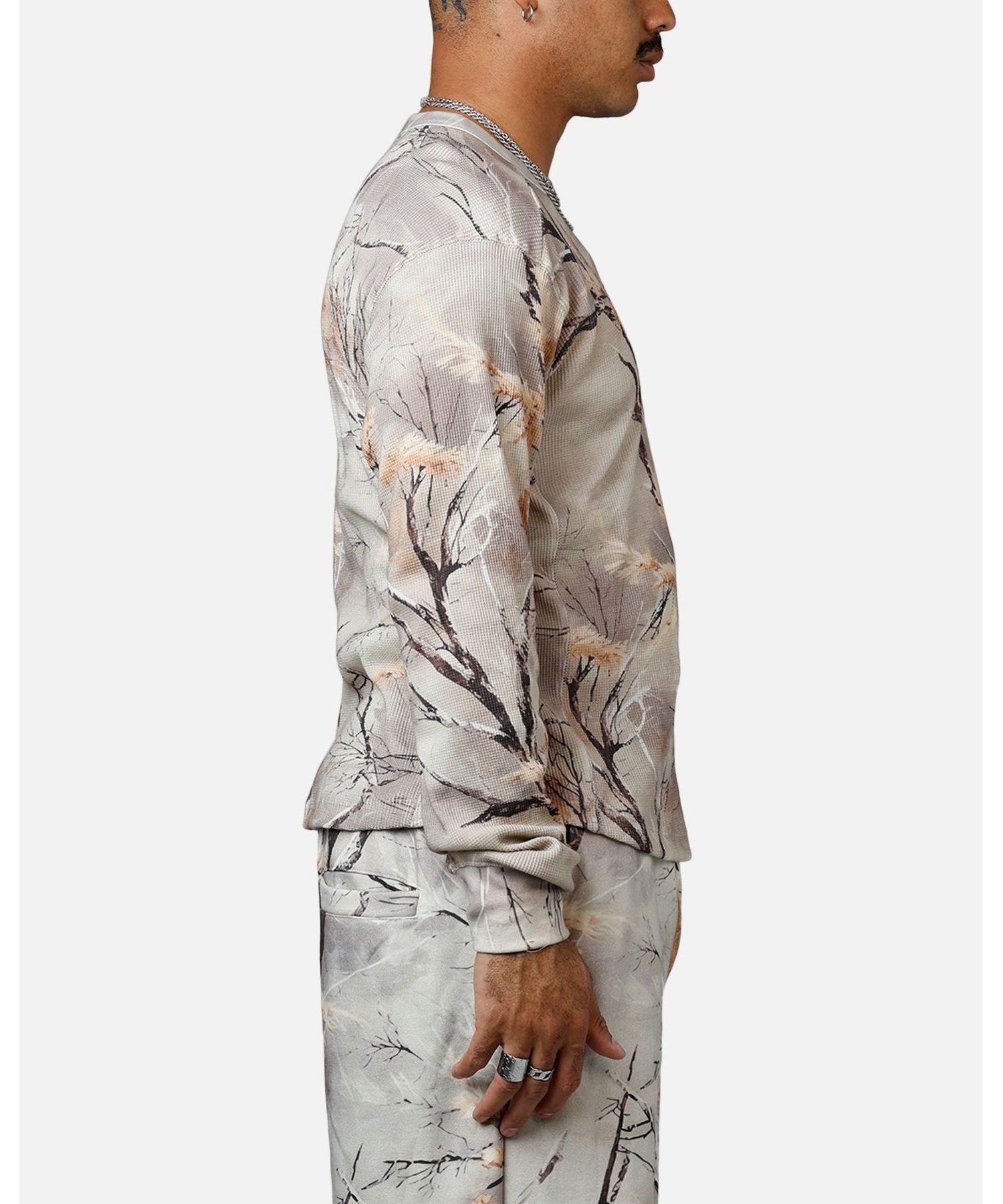 Men's Washed Waffle Thermal Long Sleeve T-Shirt