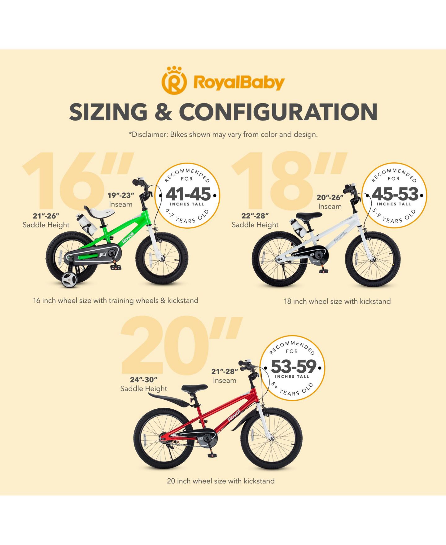 Детская игрушка RoyalBaby Freestyle 16 Inch Steel BMX-Style Bicycle with Training Wheels, Ages 3+ — фото 6