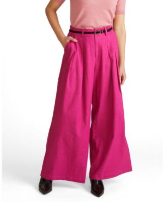 Plus Size Palais Stretch Linen Wide Leg Pant