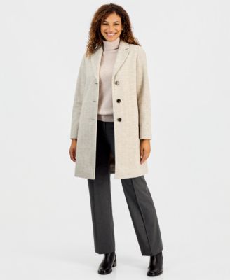 Women's Single-Breasted Herringbone Walker Coat, Created for Macy's