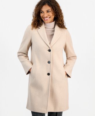 Women's Single-Breasted Herringbone Walker Coat, Created for Macy's