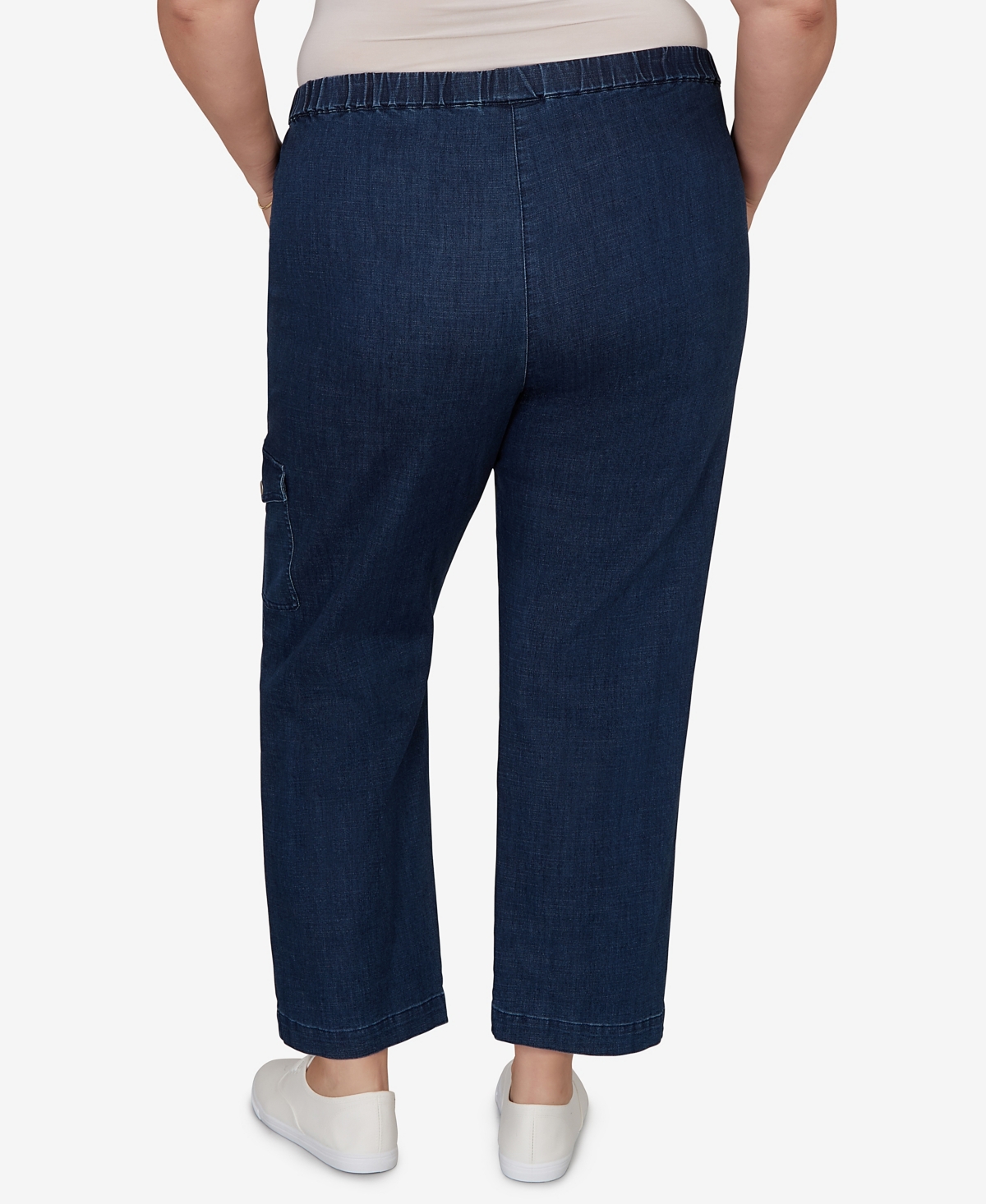 Alfred Dunner Plus Indigo Girls Pull On Cargo Pocket Jeans