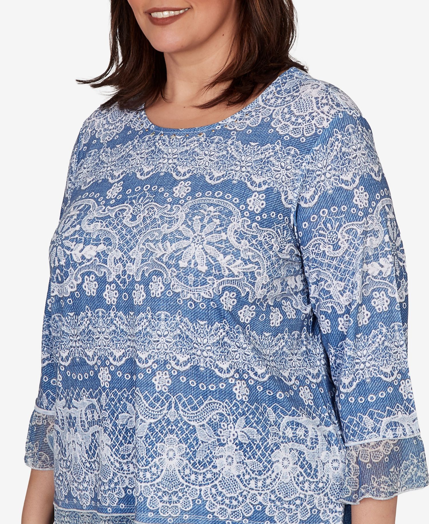 Plus Size Camden Market Lacey Striped Knit Top
