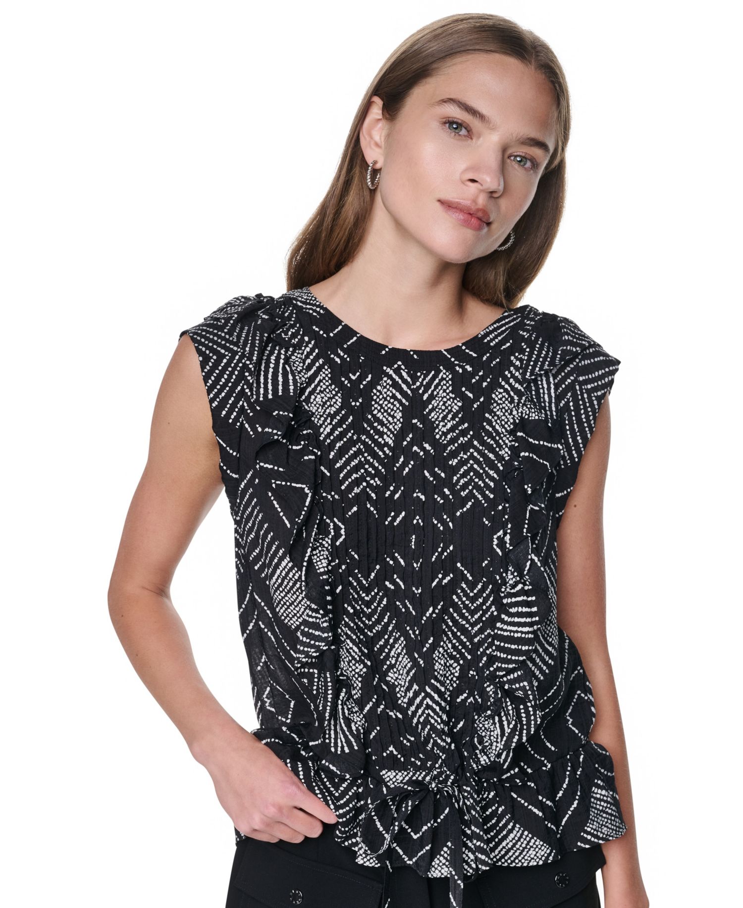 Women's Printed Crewneck Blouse