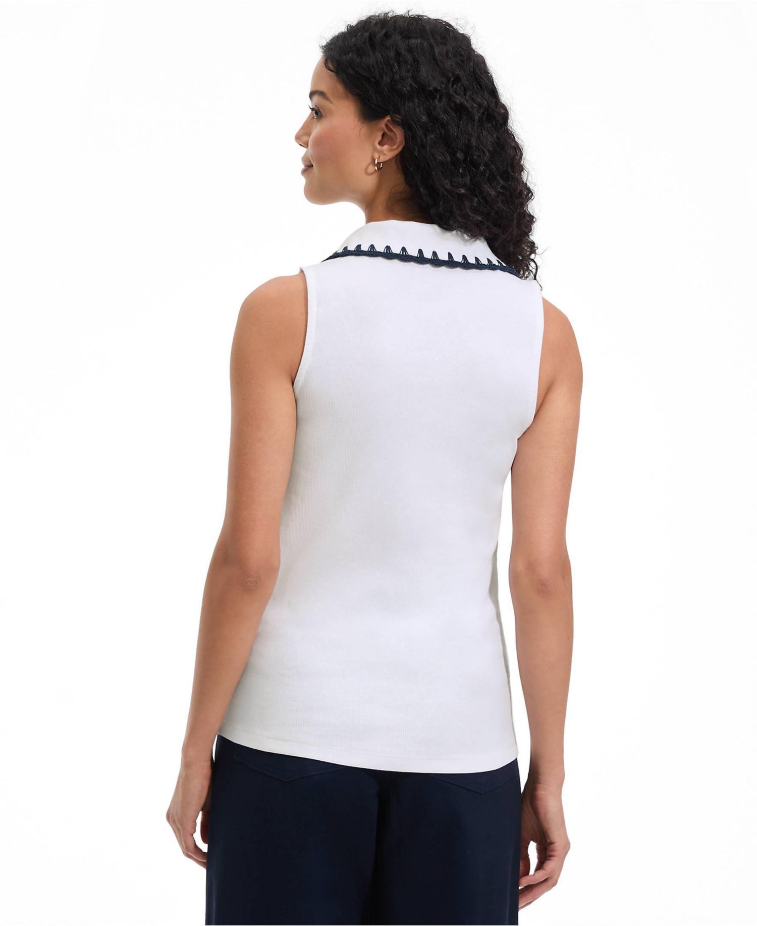 Women's Sleeveless Micro Rib Polo