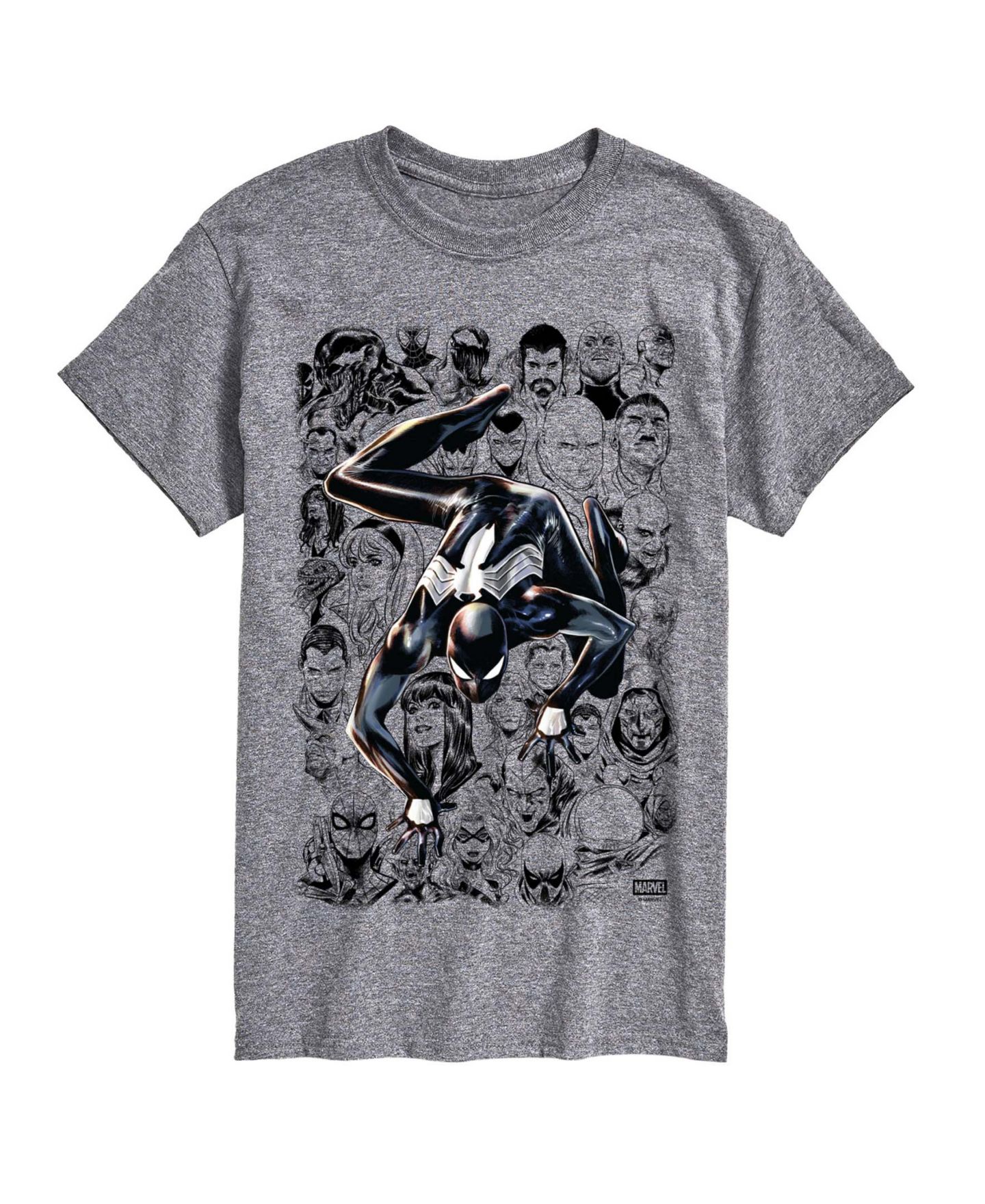 Мужская футболка AIRWAVES Spider-Man Lineart Characters Short-Sleeve Graphic, цвет: Меланжевый — фото 1
