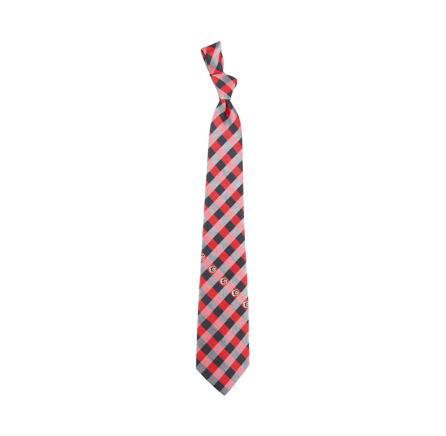 Men's Calgary Flames Woven Poly Check Tie