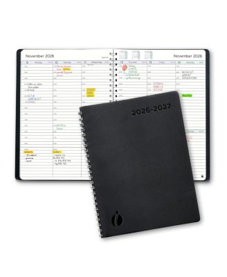 Academic Planner 2026-2027 Hourly Weekly Monthly Appointment Book Flexible Cover Twin-wire Binding Productivity June ,July