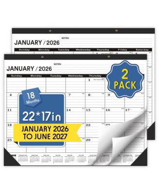 Desk Calendar 18 Month PVC Cover Round Holes Notes  2026