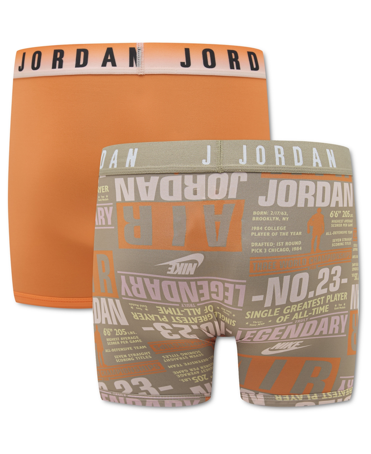 Jordan Boys' 8-20 Dri-fit Printed Boxer Briefs, 2-Pack