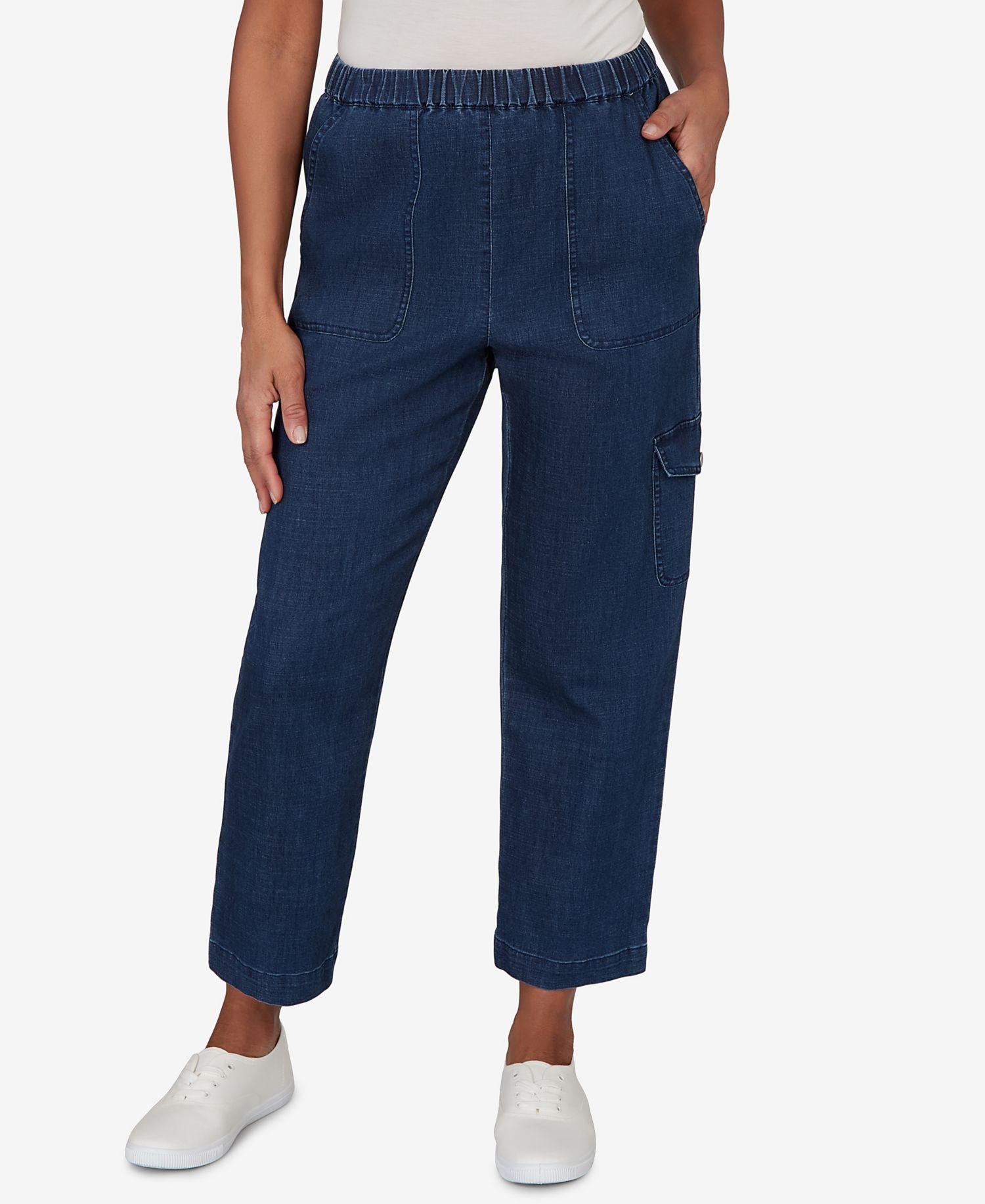 Petite Pull-On Cargo Pocket Jeans