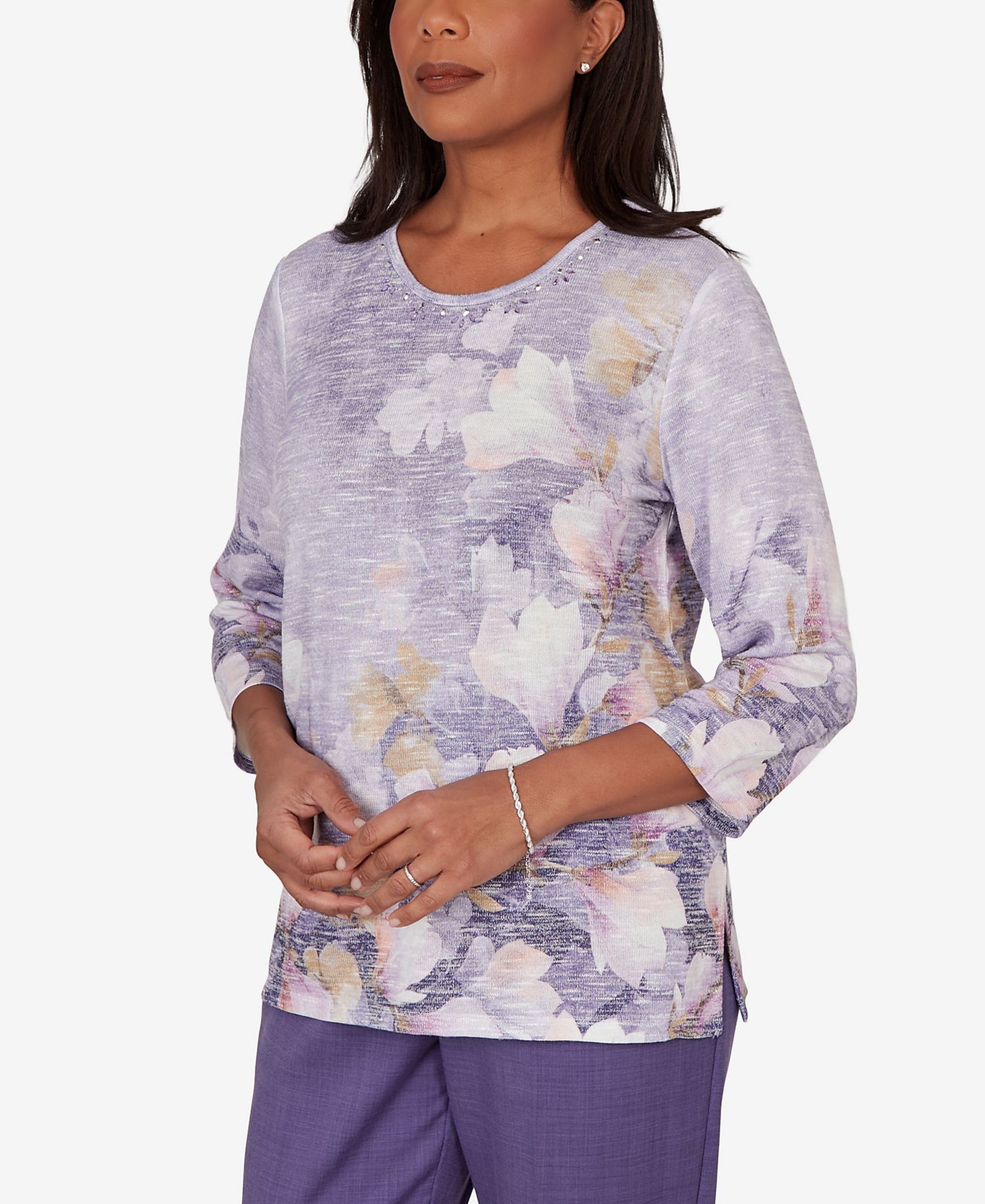 Petite Grand Bazaar Amethyst Floral Top