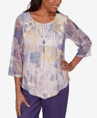 Petite Grand Bazaar Stained Glass Mesh Top with Necklace
