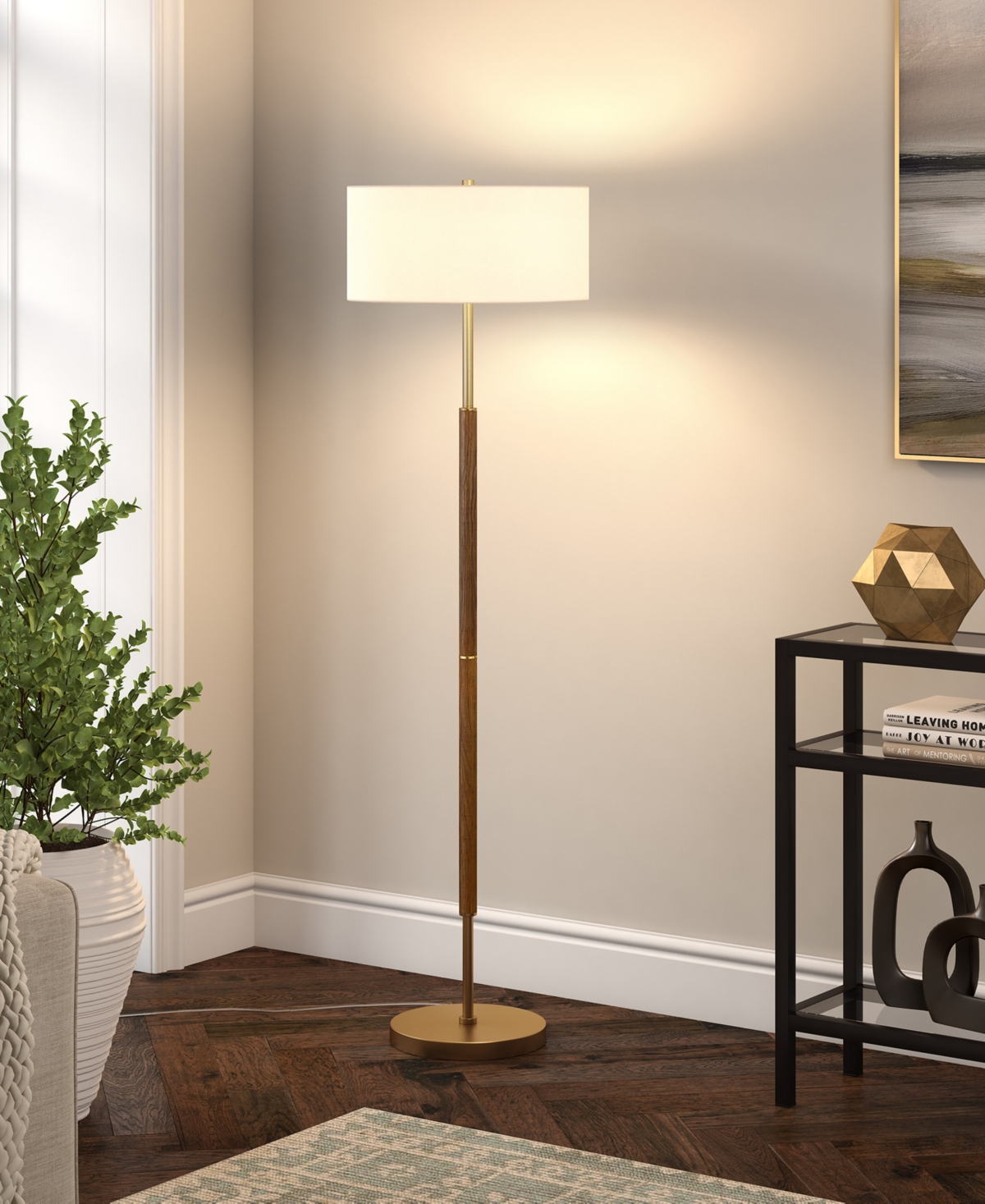 Hudson & Canal Simone 61" Metal 2-Light Floor Lamp