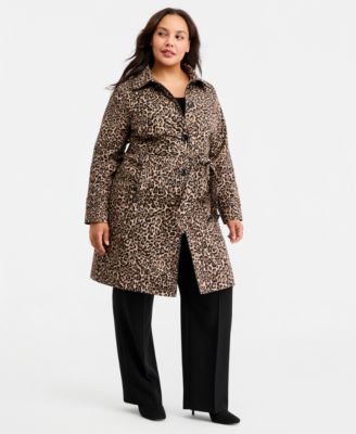 MICHAEL Plus Size Single-Breasted Trench Coat, Created for Macy's