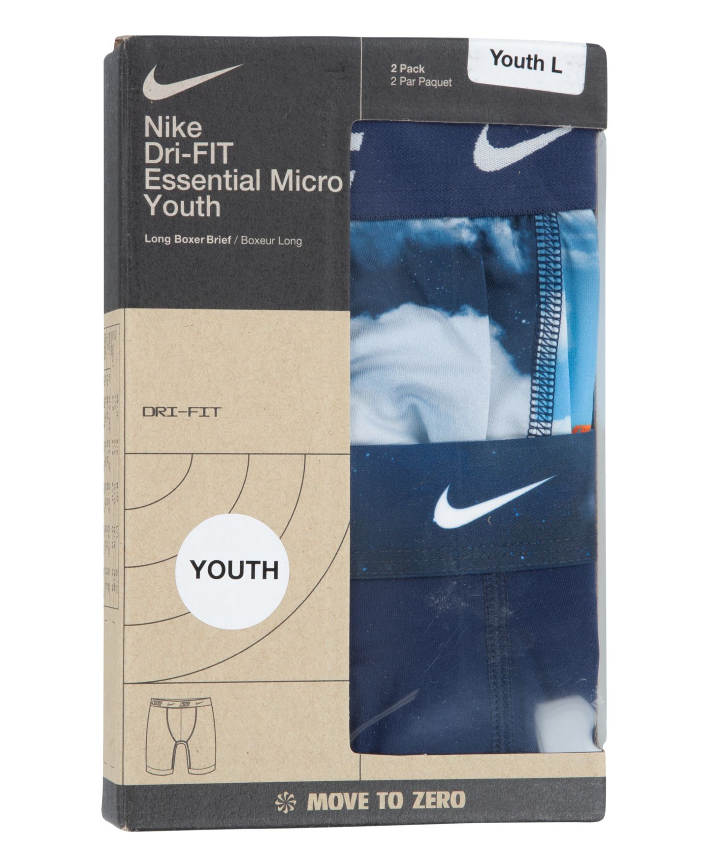 Детские боксеры Nike с принтом, набор из 2 шт., 8-20, цвет: Полуночный тёмно-синий — фото 8