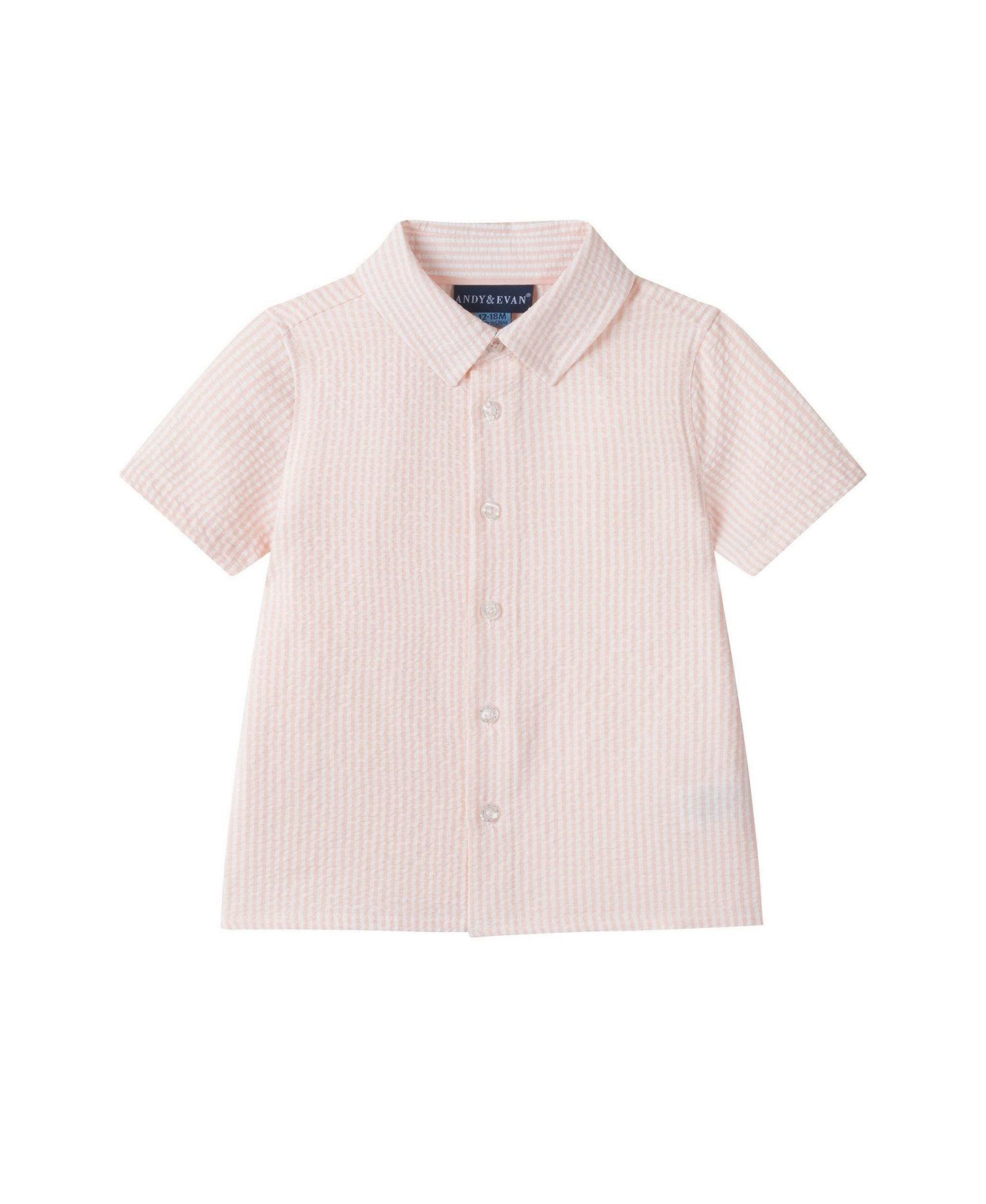 Baby Boys Puckered Buttondown and Shorts Set