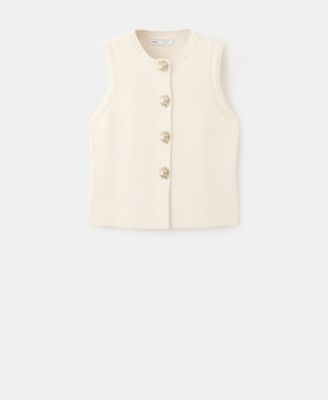 Women's Contrast Piping Knitted Waistcoat