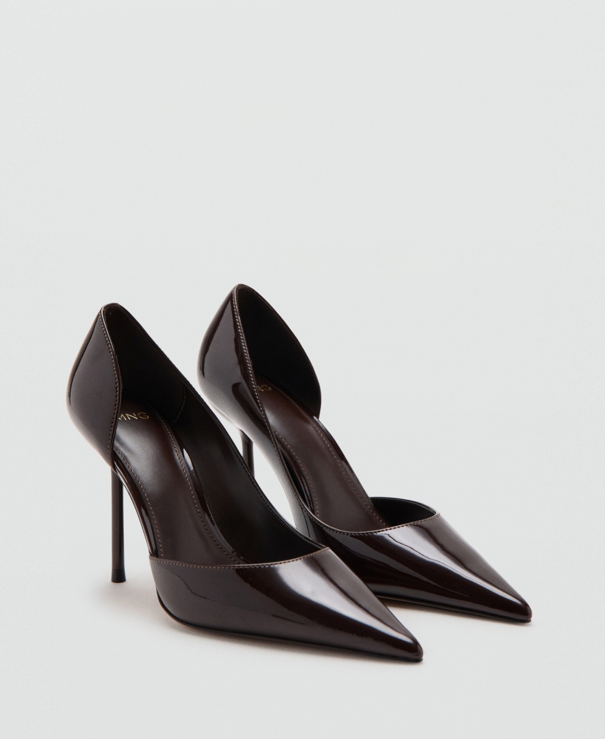 Mango Women's Asymmetrical Patent Leather Court Shoes