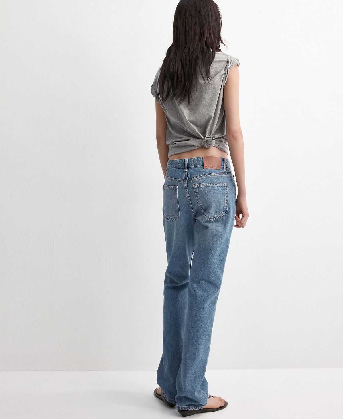 Mango Women's Straight Low-Waist Jeans view 2 — MAYCSS fashion products