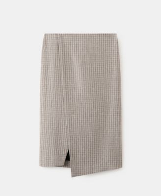 Women's Check Wrap Skirt