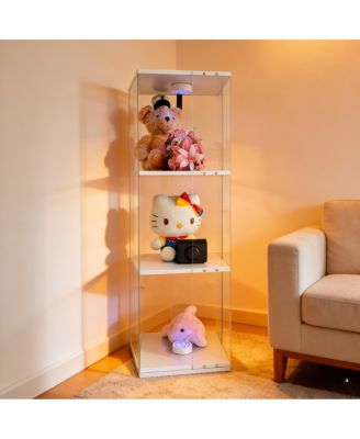 3-Tier Rotatable Display Cabinet with Remote LED Light