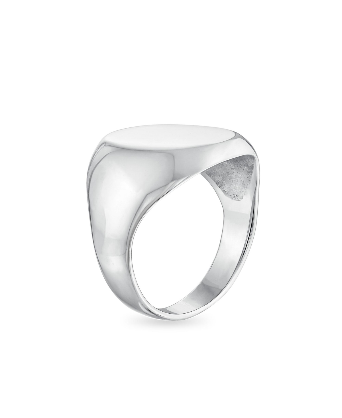 Bling Jewelry Basic Simple Initial Monogram Sterling Silver Ring Oval Signet Design