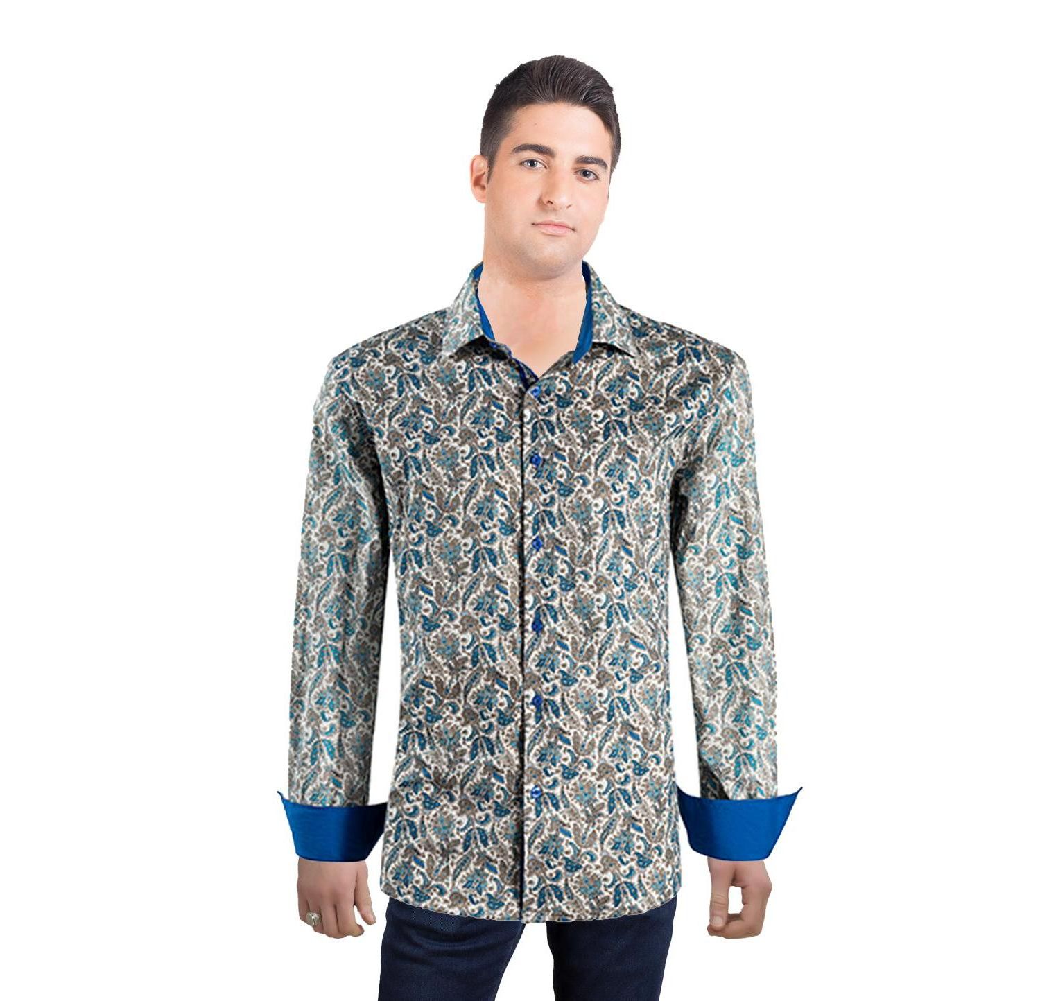 Men's Slim Fit Paisley Sport Button-Down Shirt