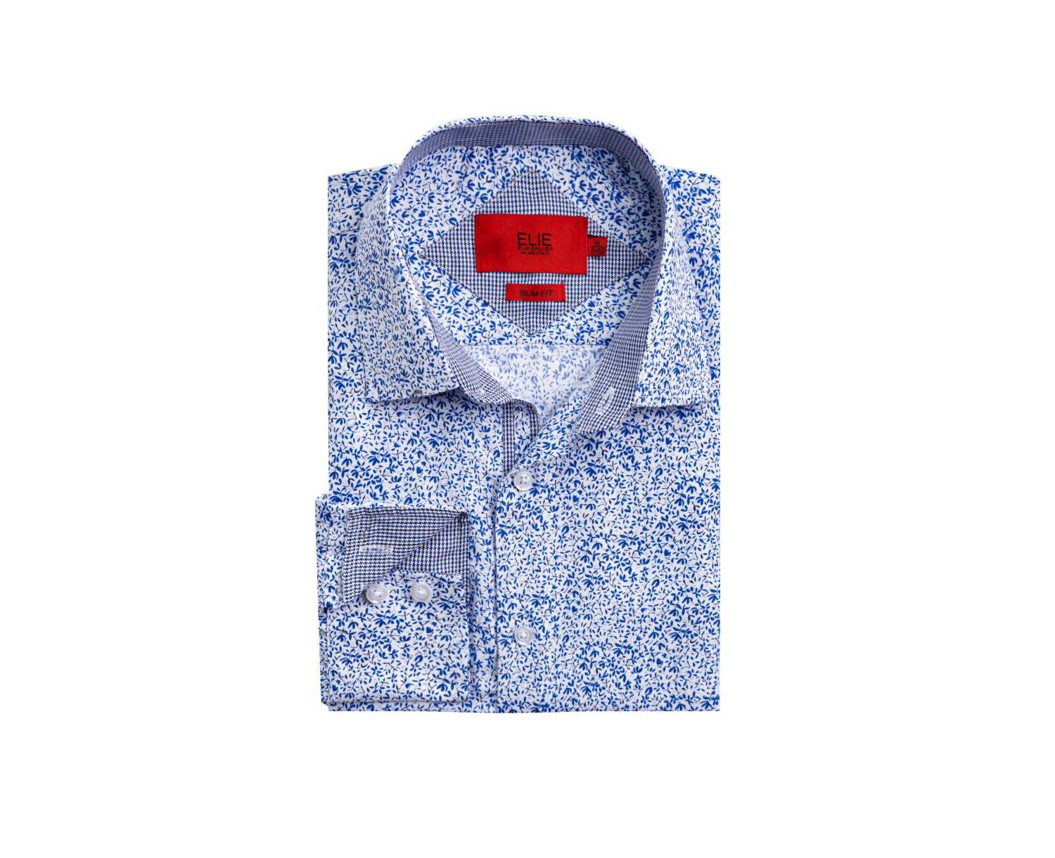 Men's Slim Fit Floral Button-Down Shirt