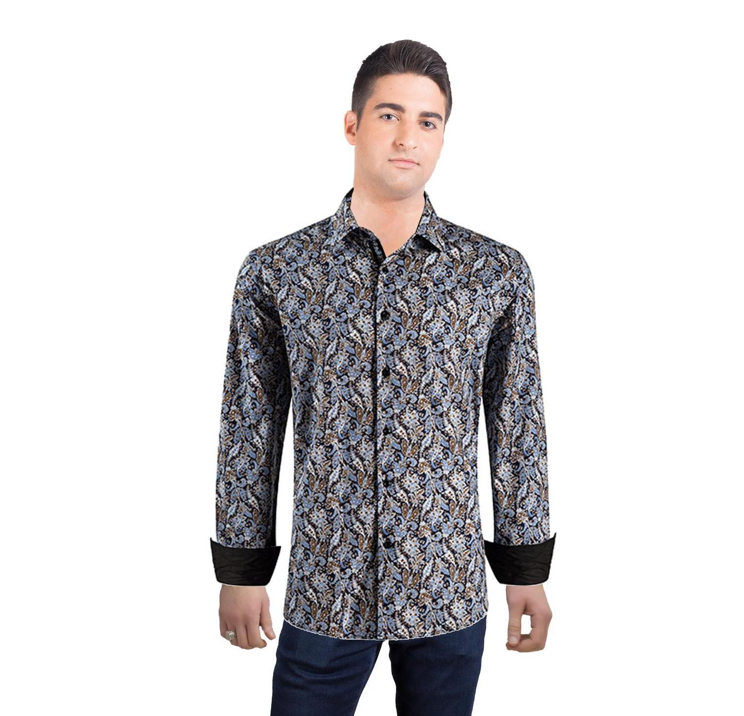 Men's Slim Fit Paisley Sport Button-Down Shirt