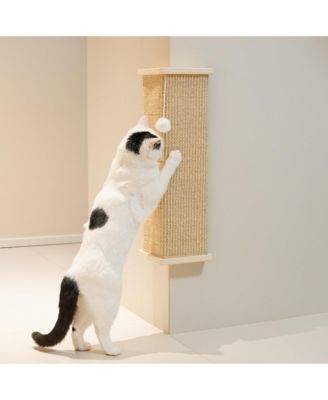 Sisal Cat Scratcher with Ball Scratch Pad for Indoor Cats Easy Install Protect Furniture