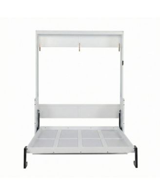 Queen Size Wood Vertical Murphy Bed, Space-Saving Hidden Wall Bed, Wall Bed Cabinet