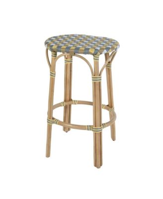 Ballito 30 in. Seat Height Oval Rattan Bar Stool with Footrest